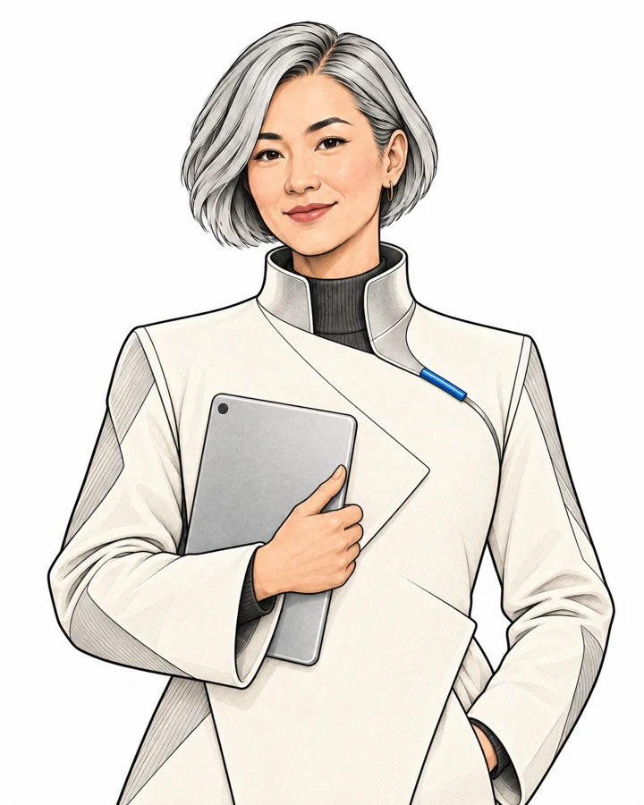 Smart Leads, an illustrated future employee holding a planning slate